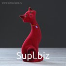 Копилка "Кот Маркиз", покрытие флок, бордовая, 29 см