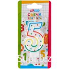 Свеча для торта с держателем ArtSpace "Цифра 5", 8,5см, блистер