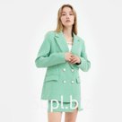 Пиджак женский двубортный MIST, размер 44, зелёный, белый