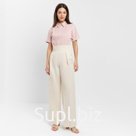 Брюки женские хлопковые MINAKU: Enjoy, молочные, размер 52