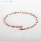 Браслет металл "Цепь" верёвка, цвет серебряно-золотой, ширина 3 мм, L=20 см