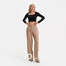 Брюки прямые женские MIST, размер 42, бежевые