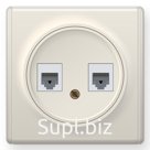 Розетка OneKeyElectro Florence двойная телефон/компьютер RJ11/RJ45 кат.5e, бежевая