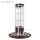 Витрина из профиля, подсветка, стекло, 2000х400х500, цвет венге