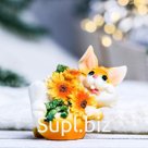 Фигура "Заяц с подсолнухом" МИКС, 5х7см