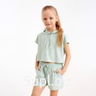 Комплект для девочки (топ, шорты) MINAKU: Casual Collection, оливковый, рост 110 см