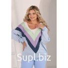 Пуловер женский Wisell, размер 60, цвет голубой