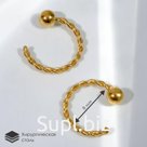 Пирсинг «Кольцо» кручёное, d=0.8 см, пара, цвет золото