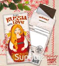 Шоколадный конверт, ИЗ РОССИИ С ЛЮБОВЬЮ, тёмный шоколад, 85 гр., TM Chokocat