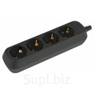 KX-4e-B Колодка ЭРА KX-4e-B 4 розетки с заземлением черная