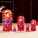 Матрёшка «Арина», красный платок, 5 кукольная, 18 см