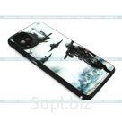 Силиконовый чехол, спинка стекло, с защитой на камеру, для iPhone XR, солдат и самолеты