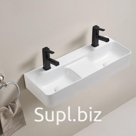 Раковина подвесная Comforty 78694, прямоугольная, две чаши, цвет белый