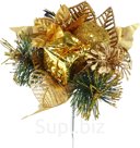 Букет еловый декоративный Размер: 100х130х180мм Цвет: золото