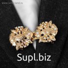 Зажим для кардигана "Флора", цвет радужный в золоте