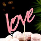 Топпер "Love" розовый 12,9х6,7 см