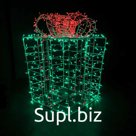 Фигура объёмная светодиодная "Подарок", вариант №3 - IP - 65 - Зелёный + красный