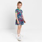 Платье для девочки, фуксия, синий, рост 86-92 см