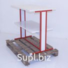 Стол для упаковывания товара, изготовлен из металла, вверху имеет столешницу из постформинга - очень прочного материала, устойчивого к повреждениям. Внизу допо…
