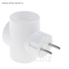 Разветвитель Toker 3T, 6 А, трехместный, без з/к, белый