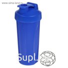Шейкер спортивный с шариком, 600 мл, синий