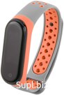 Ремешок двухцветный   Red Line для фитнес-браслета Xiaomi Mi Band 4/ Mi Band 3, серый с оранжевым УТ000018234