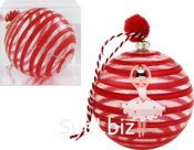 Fairytale Ballerina Christmas tree ball, 8cm, red