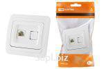 Розетка компьютерная RJ-45 белая "Валдай" TDM