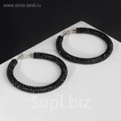 Серьги-кольца "Студио" крупные d=6, цвет чёрный