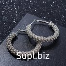 Серьги-кольца "Вернисаж" проволока, цвет серебро, d=5