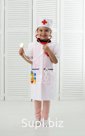 Doctor's set 6 items: robe, cap, stethoscope, glasses, syringe and thermometer Item: 86837