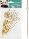 Bamboo skewers for canapes Beads 20 pcs Size: 12 cm Color: pearl white