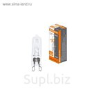 Лампа галогенная TDM JCD, G9, 60 Вт, 3000 К, 230 В, прозрачная, теплый белый