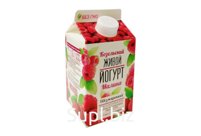 Йогурт обезжиренный с фруктовым наполнителем "Малина" пюр-пак. 0,45 кг (КОЗЕЛЬСК)