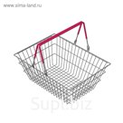 Корзина для покупателей, 20л, цинк, цвет красный