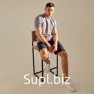 Футболка мужская MINAKU: Basic line MAN, размер 48, серо-голубая