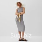 Платье вязаное миди женское MINAKU: Knitwear collection, серое, размер 44