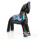 A black horse with a smart blanket