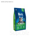 Сухой корм Brit Premium Сat Sterilised для стерилизованных кошек, курица+печень, 8 кг