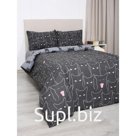 Постельное бельё 1.5 сп «Чёрные кошки», размер 150х215 см, 145х210 см, 50х70 см