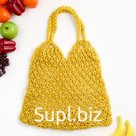 Сумка-авоська, клетка 3.5 см, жёлтая