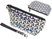 MONE  Косметичка геометрия, 23*12*8 см (Серебро, голография)