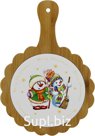 Serving board "Snowmen" with 3D design. Size: 27x19 cm.