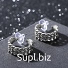 Серьги-кольца "Ажур" изящество, цвет серебро