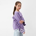 Свитшот для девочки MINAKU: Casual Collection KIDS, сиреневый, рост 140 см