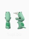 Серьги из полимерной глины «Динозавр», цвет зеленый
