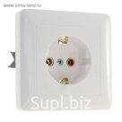 Розетка SE "Хит", 16 А, 250 В, встраиваемая, с з/к, IP20, белая, RS16-134-B
