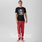 Пижама мужская (футболка, брюки) KAFTAN «Череп», чёрная, размер 50