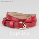 Ремень женский, пряжка золото, ширина - 1,4 см, цвет красный