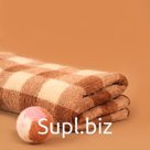 Полотенце банное «Этель. Клетка», 70×140 см, коричневое